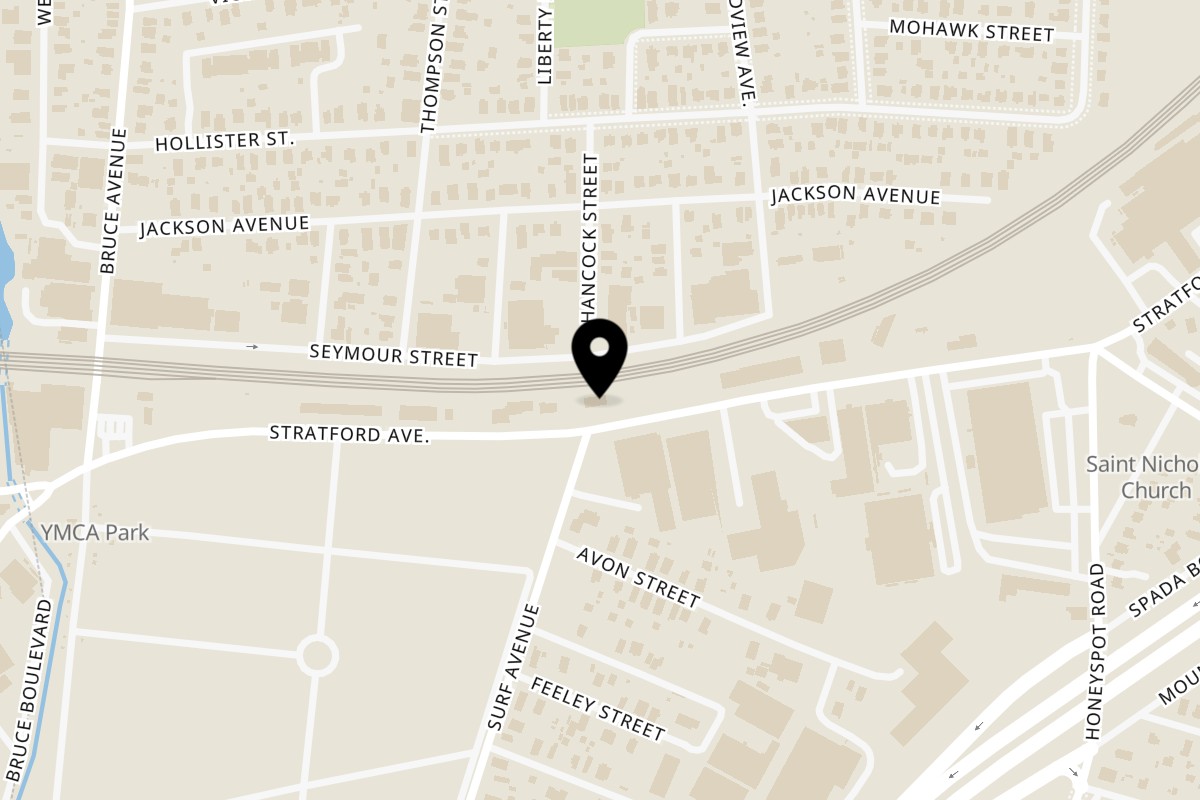 Map showing the location of Jean's Diner LLC on 1980 Stratford Ave in Stratford